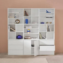 Kit prateleira, estante modular decorativa madeira, 9 elementos