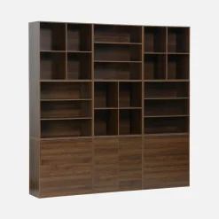 Kit prateleira, estante modular decorativa madeira, 9 elementos
