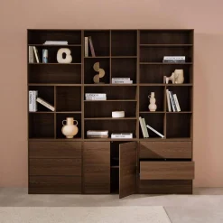 Kit prateleira, estante modular decorativa madeira, 9 elementos