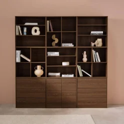 Kit prateleira, estante modular decorativa madeira, 9 elementos