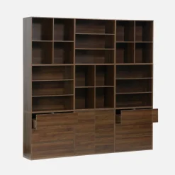 Kit prateleira, estante modular decorativa madeira, 9 elementos
