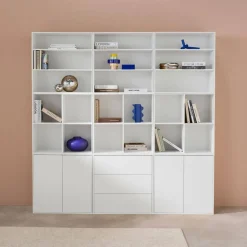 Kit prateleira, estante modular decoração madeira, 9 elementos