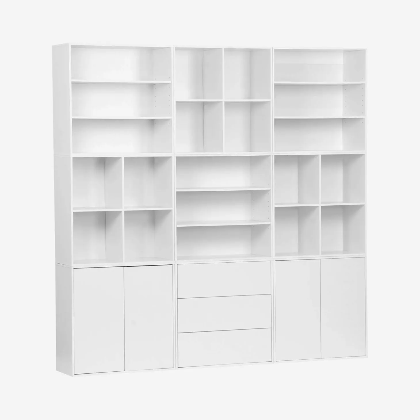 Kit prateleira, estante modular decoração madeira, 9 elementos