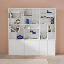 Kit prateleira, estante modular decoração madeira, 9 elementos