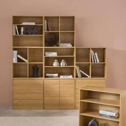 Kit prateleira, estante modular decorativa madeira, 9 elementos