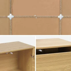Kit prateleira, estante modular decorativa madeira, 9 elementos