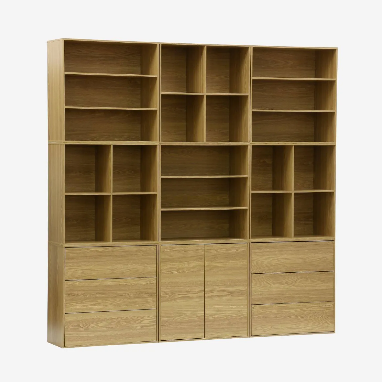 Kit prateleira, estante modular decorativa madeira, 9 elementos