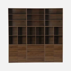 Kit prateleira, estante modular decoração madeira, 9 elementos