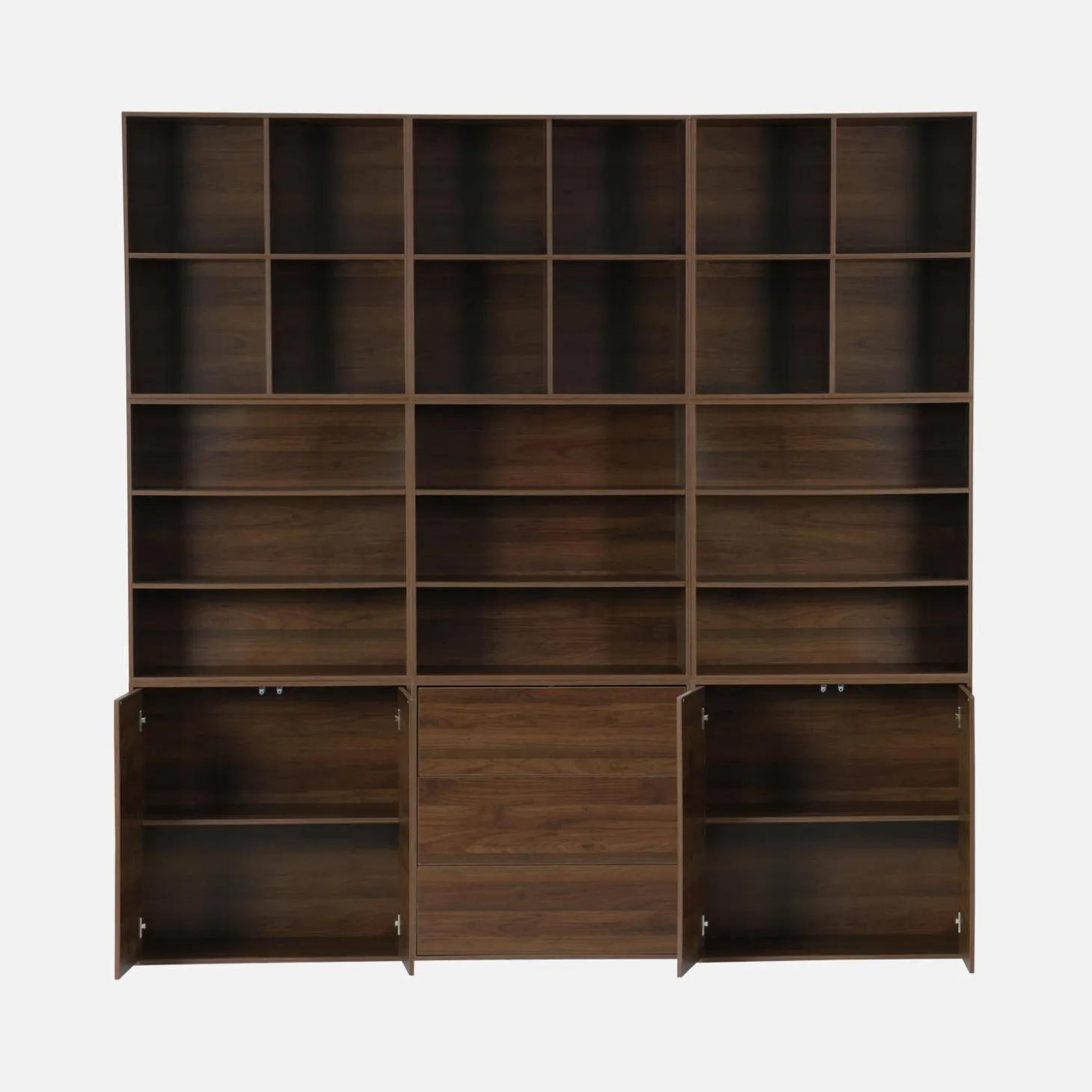 Kit prateleira, estante modular decoração madeira, 9 elementos