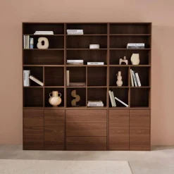 Kit prateleira, estante modular decoração madeira, 9 elementos