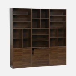Kit prateleira, estante modular decoração madeira, 9 elementos