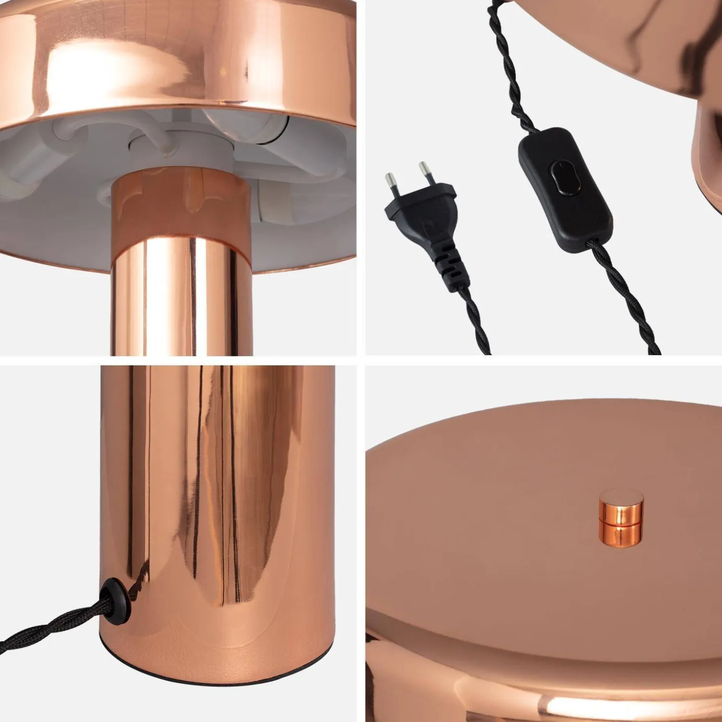 Lâmpada de mesa interior metal, 30cm