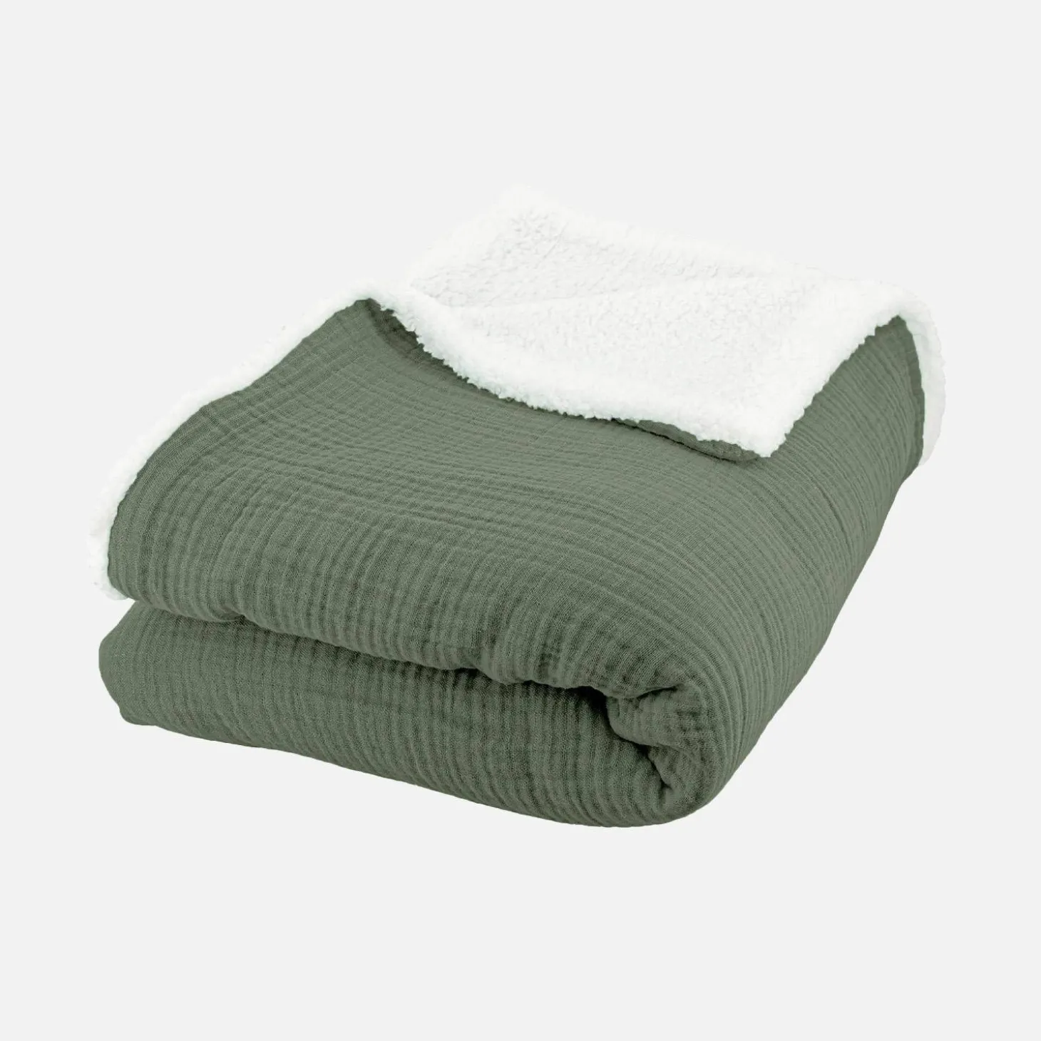 Manta sherpa e gaze de algodão, 170cm