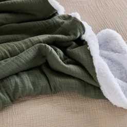 Manta sherpa e gaze de algodão, 170cm