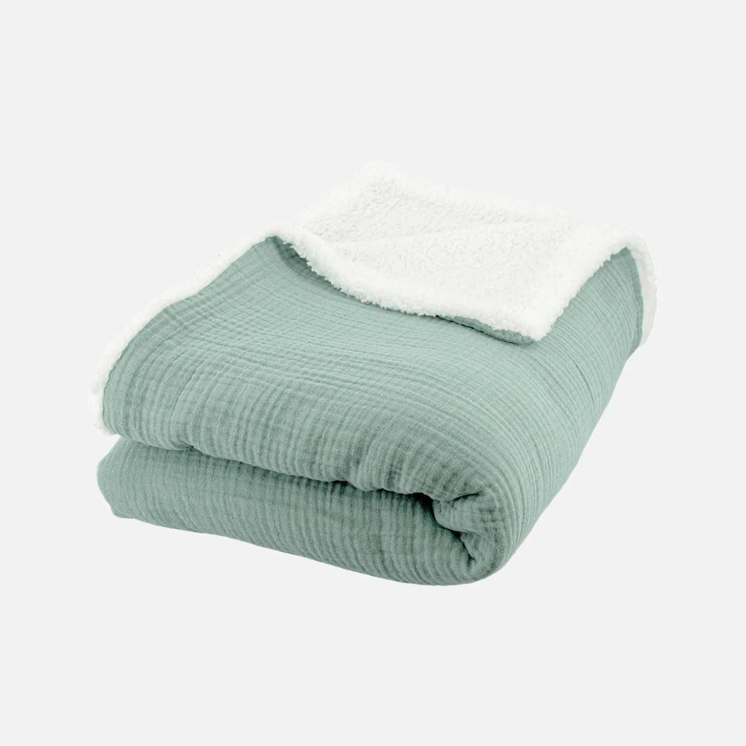 Manta sherpa e gaze de algodão, 170cm