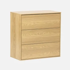 Módulo de armazenamento decor madeira, 3 gavetas