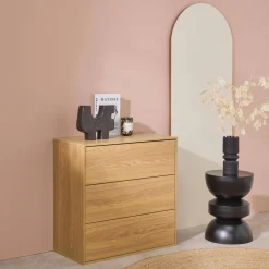 Módulo de armazenamento decor madeira, 3 gavetas