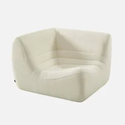Módulo de canto em tecido bouclé, 1 lugar