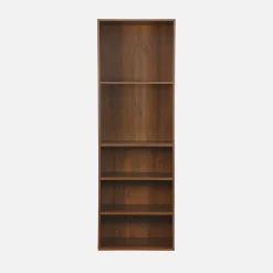 Módulo de closet com acabamento em madeira de 5 prateleiras