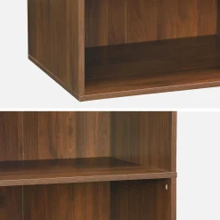 Módulo de closet com acabamento em madeira de 5 prateleiras