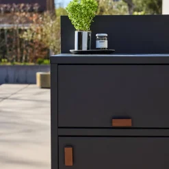 Módulo de cozinha exterior em aço com 2 portas, 60cm