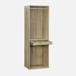 Módulo de guarda-roupa com espaço para pendurar e suporte para calças