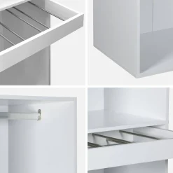 Módulo de guarda-roupa com espaço para pendurar e suporte para calças