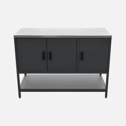 Módulo de ilha para cozinha exterior em aço com 3 portas e 1 prateleira, 120cm