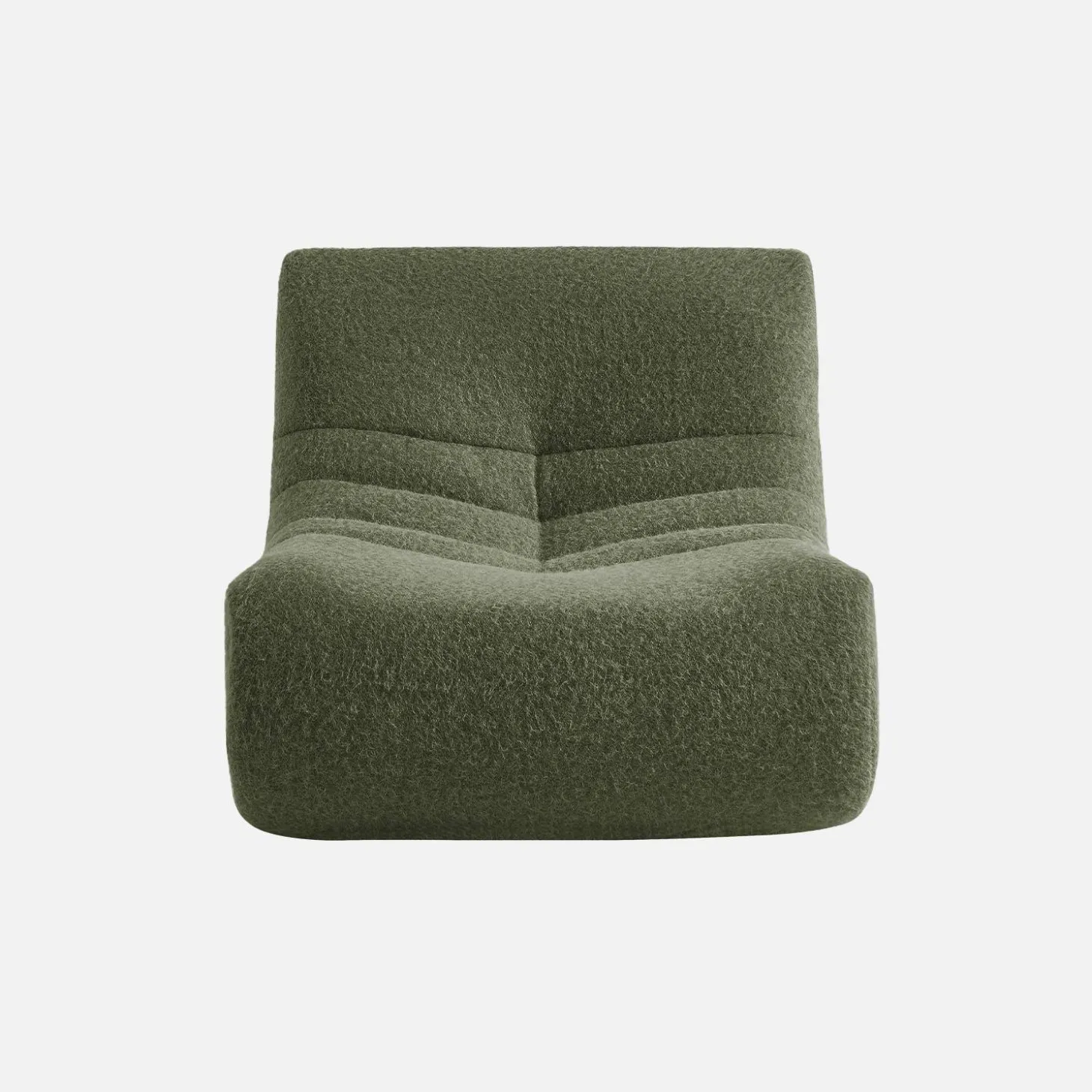 Módulo de sofá modular em tecido de efeito alpaca