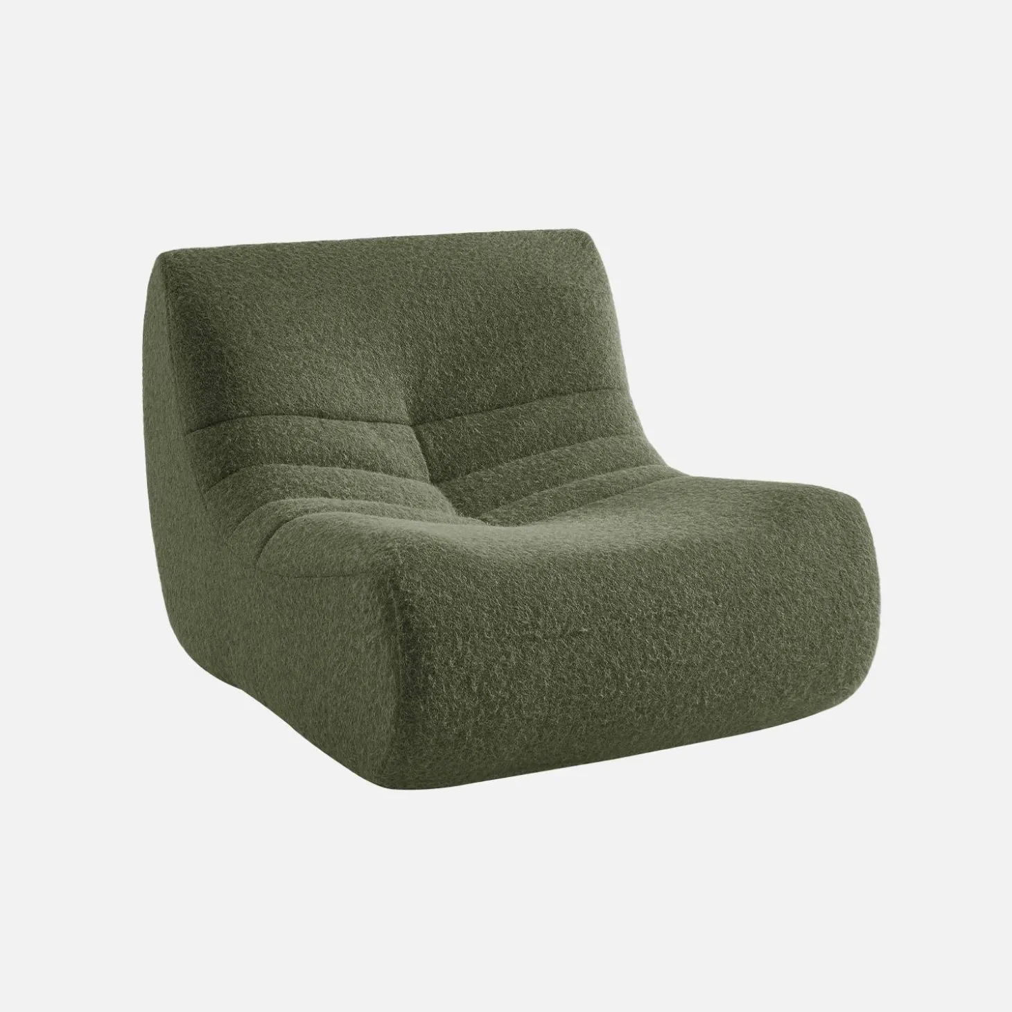 Módulo de sofá modular em tecido de efeito alpaca