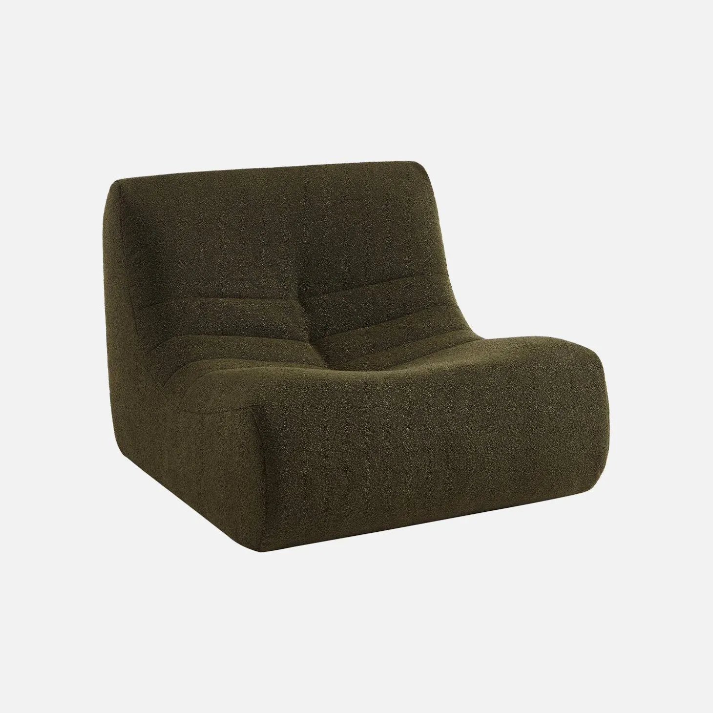 Módulo de sofá modular em tecido bouclé
