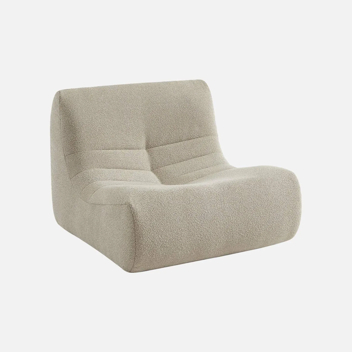 Módulo de sofá modular em tecido bouclé