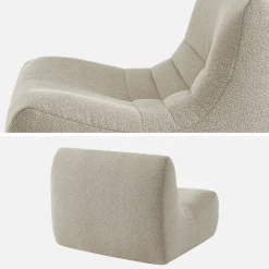 Módulo de sofá modular em tecido bouclé