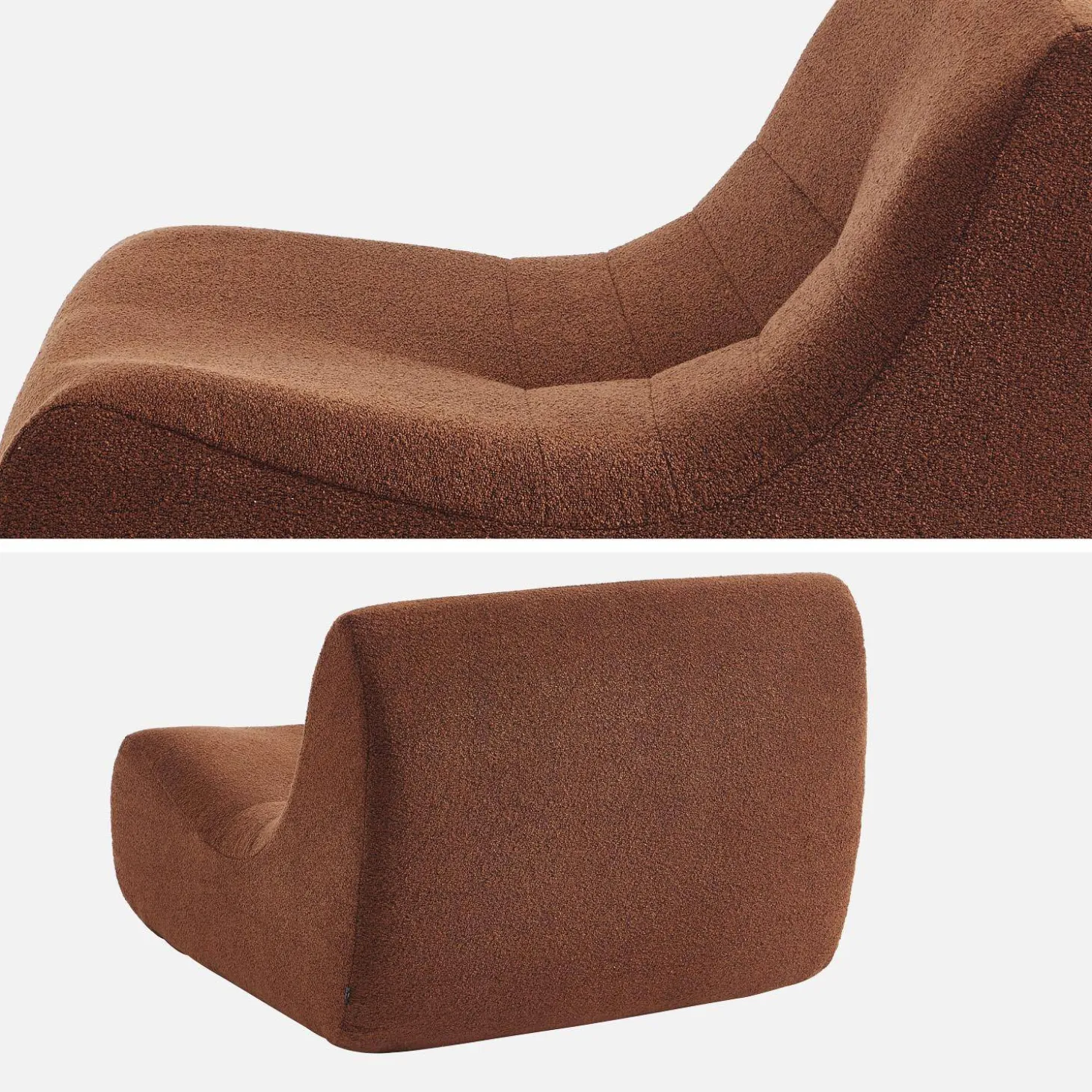 Módulo de sofá modular em tecido bouclé