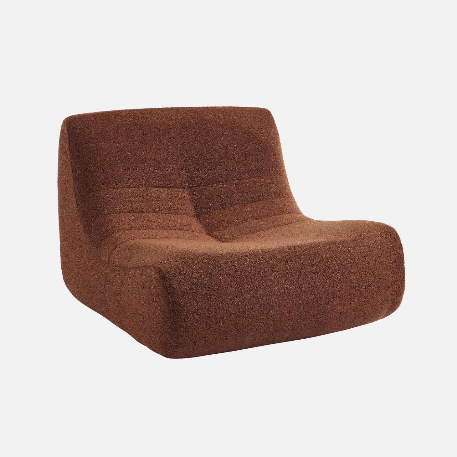 Módulo de sofá modular em tecido bouclé