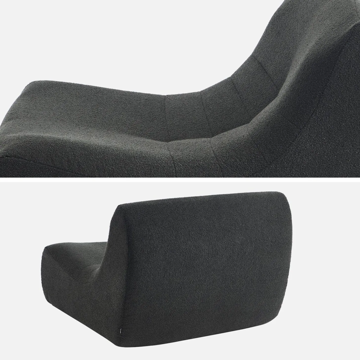 Módulo de sofá modular em tecido bouclé