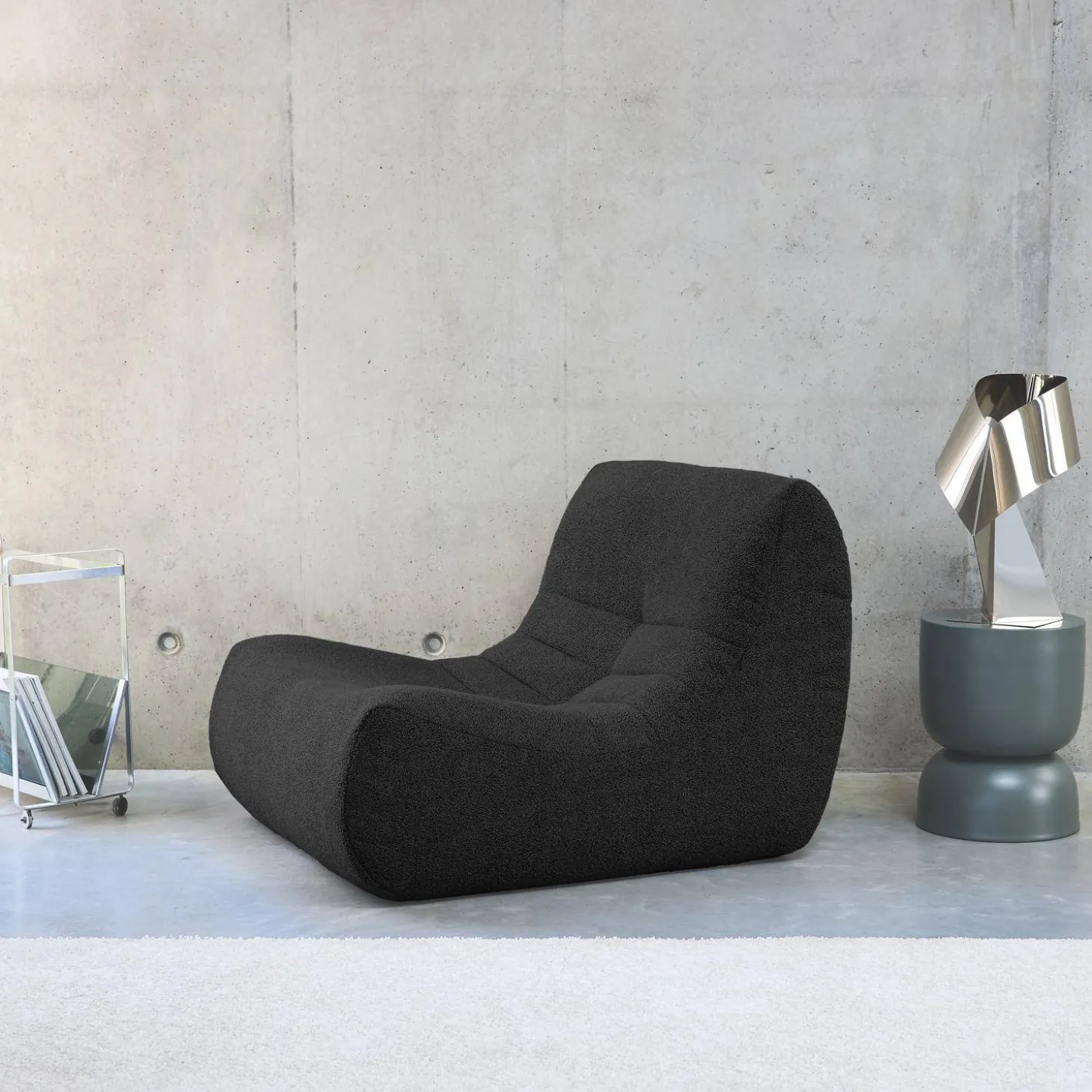 Módulo de sofá modular em tecido bouclé