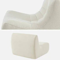 Módulo de sofá modular em tecido bouclé