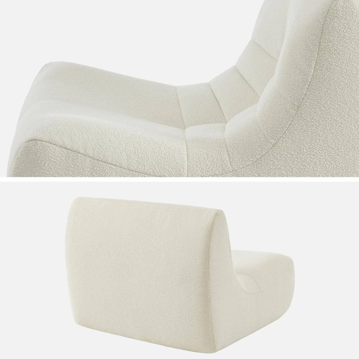 Módulo de sofá modular em tecido bouclé