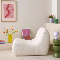 Módulo de sofá modular em tecido bouclé