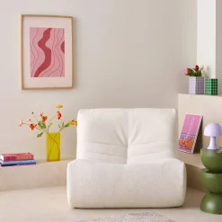 Módulo de sofá modular em tecido bouclé