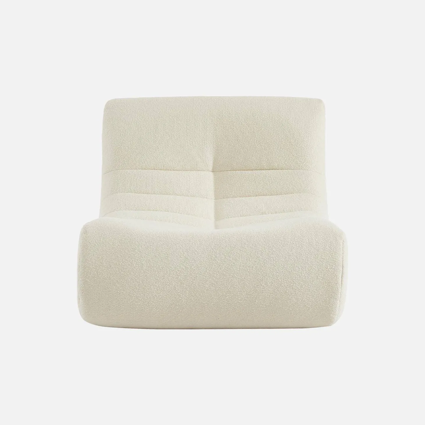 Módulo de sofá modular em tecido bouclé