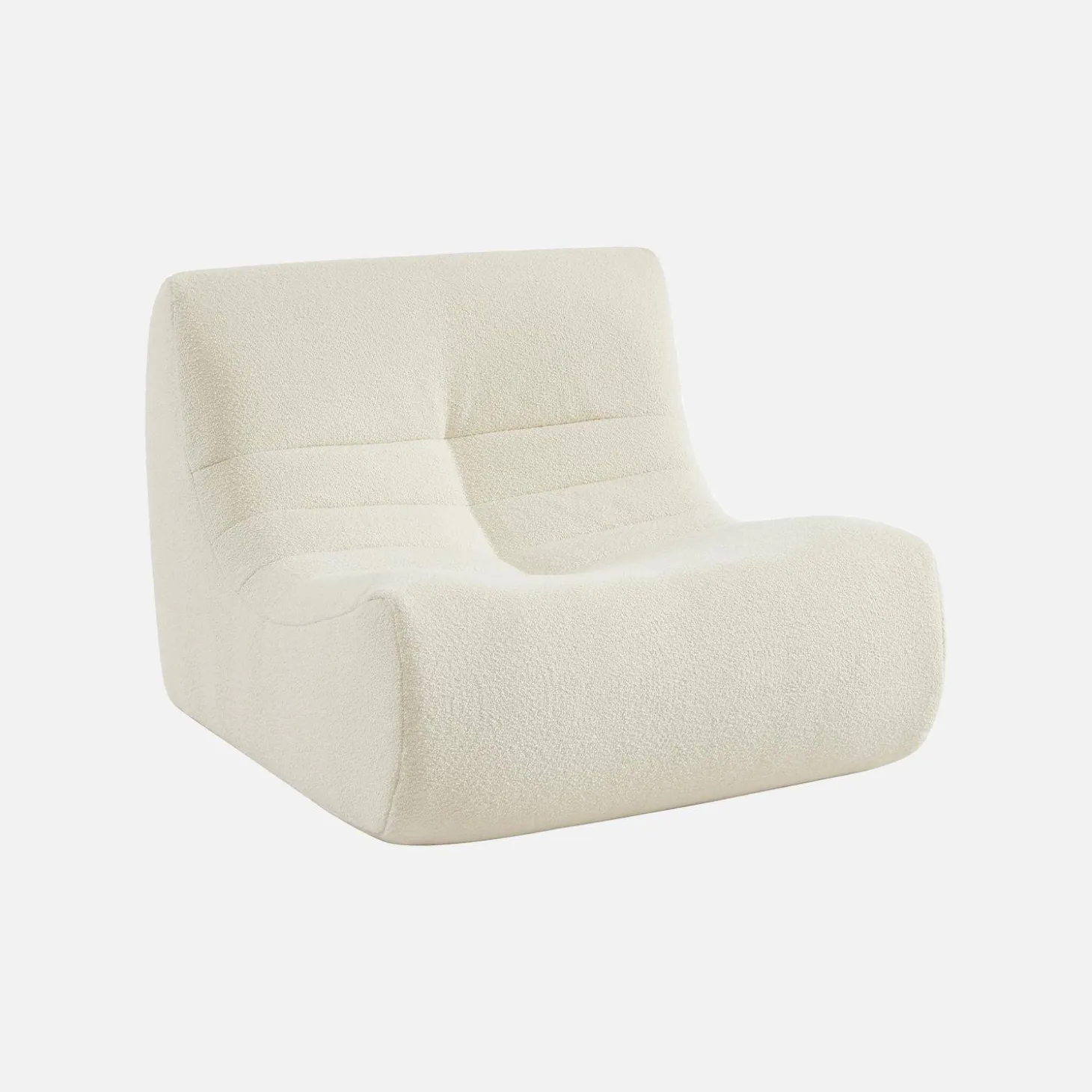 Módulo de sofá modular em tecido bouclé