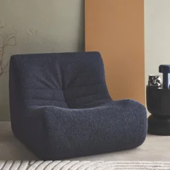 Módulo de sofá modular em tecido de efeito alpaca
