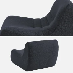 Módulo de sofá modular em tecido de efeito alpaca