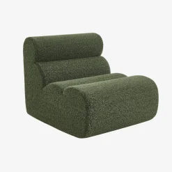 Módulo de sofá modular em tecido efeito alpaca, 1 lugar