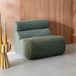 Módulo de sofá modular em tecido efeito alpaca, 1 lugar