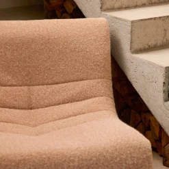 Módulo de sofá modular em tecido de efeito alpaca