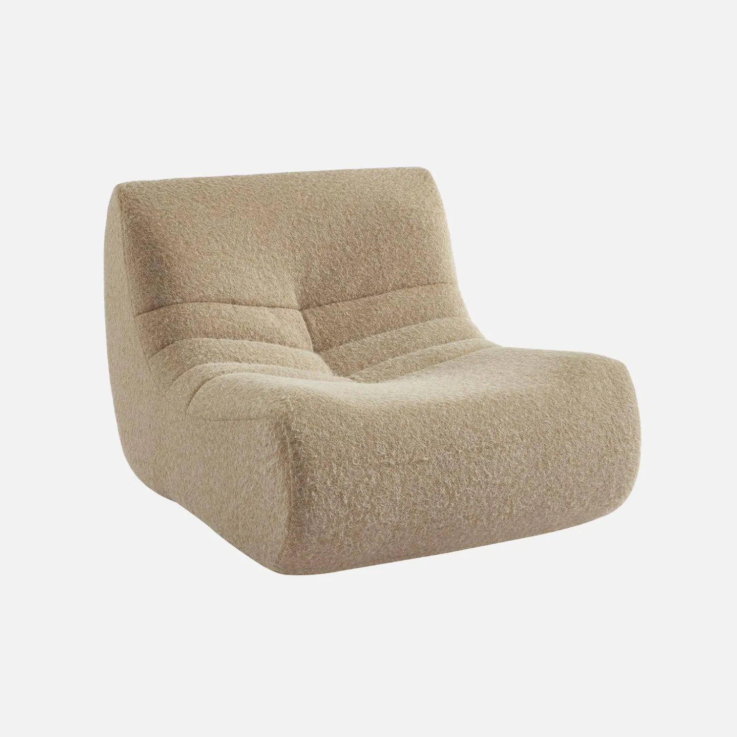Módulo de sofá modular em tecido de efeito alpaca