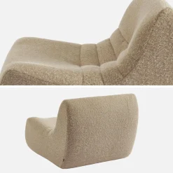 Módulo de sofá modular em tecido de efeito alpaca